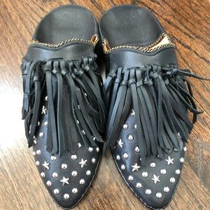 Scotch & Soda Leather Fringe Slip Ons